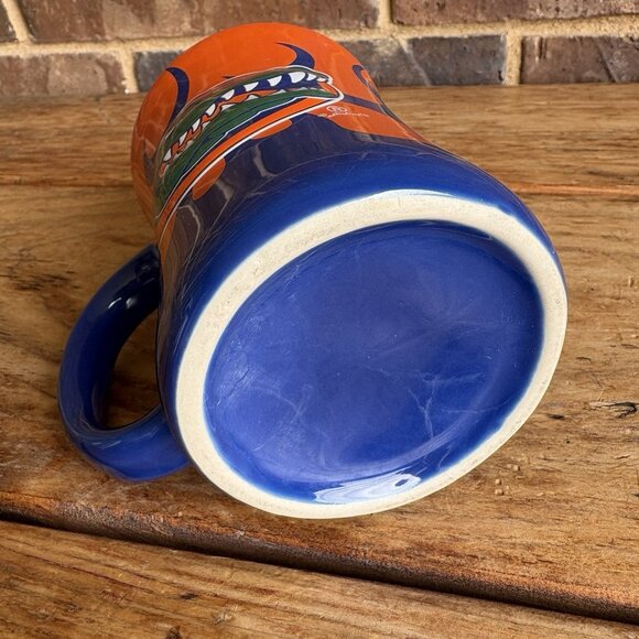 Collegiate Florida Gators Ceramic Coffee Mug Cup Blue Orange Flames - Picture 6 of 8
